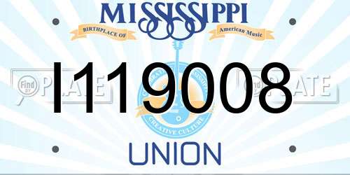 I119008 Mississippi License Plate