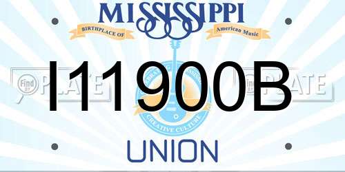 I11900B Mississippi License Plate