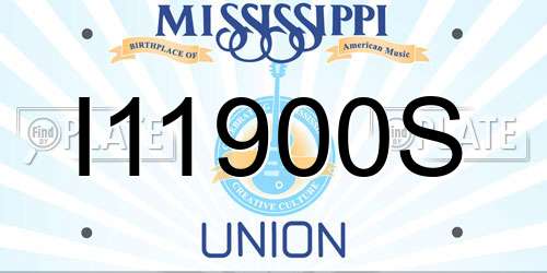 I11900S Mississippi License Plate