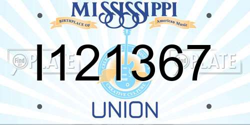 I121367 Mississippi License Plate