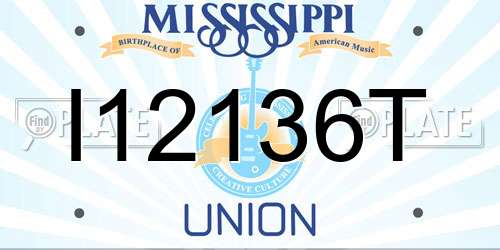 I12136T Mississippi License Plate