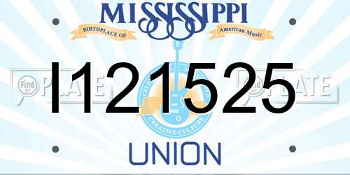 I121525 Mississippi License Plate