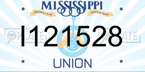 I121528 Mississippi License Plate