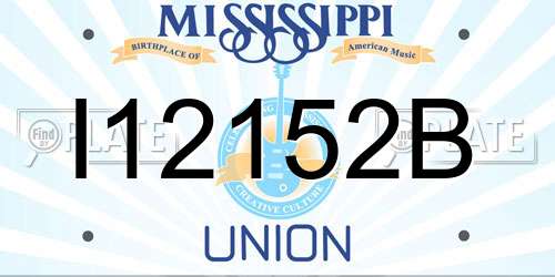 I12152B Mississippi License Plate