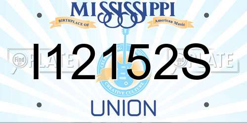 I12152S Mississippi License Plate