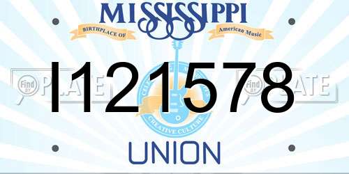 I121578 Mississippi License Plate