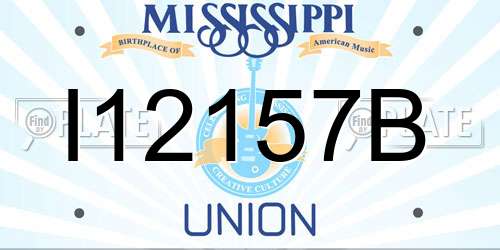 I12157B Mississippi License Plate