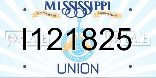 I121825 Mississippi License Plate
