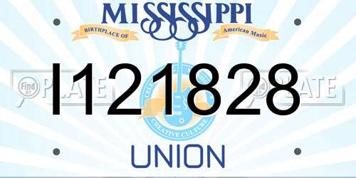 I121828 Mississippi License Plate