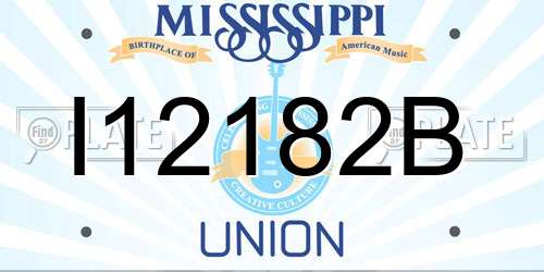 I12182B Mississippi License Plate