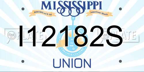 I12182S Mississippi License Plate