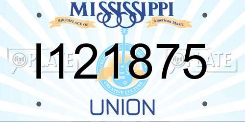 I121875 Mississippi License Plate