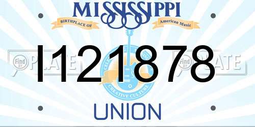 I121878 Mississippi License Plate