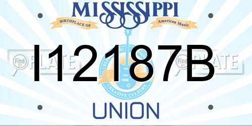 I12187B Mississippi License Plate