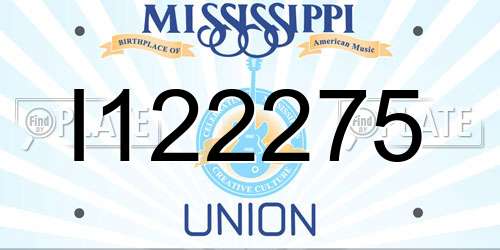 I122275 Mississippi License Plate