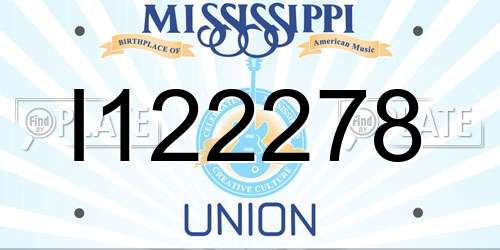 I122278 Mississippi License Plate