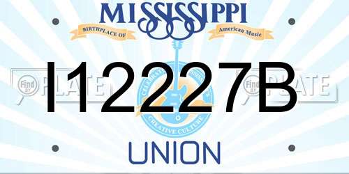 I12227B Mississippi License Plate