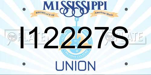 I12227S Mississippi License Plate