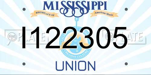 I122305 Mississippi License Plate