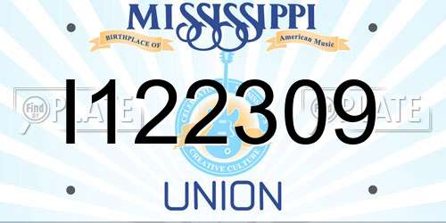 I122309 Mississippi License Plate
