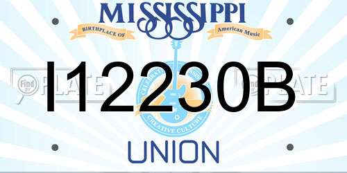 I12230B Mississippi License Plate