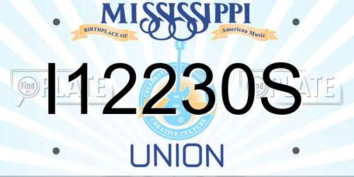 I12230S Mississippi License Plate