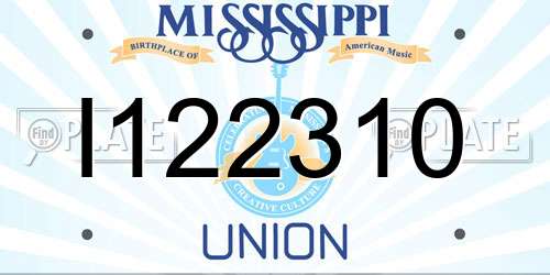 I122310 Mississippi License Plate