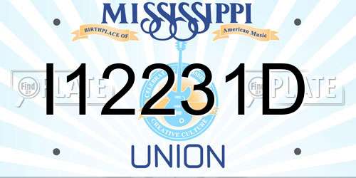 I12231D Mississippi License Plate