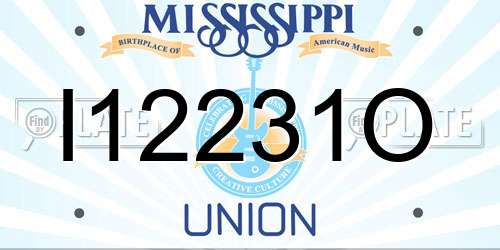 I12231O Mississippi License Plate