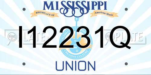 I12231Q Mississippi License Plate
