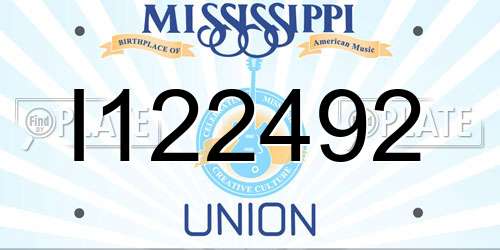 I122492 Mississippi License Plate