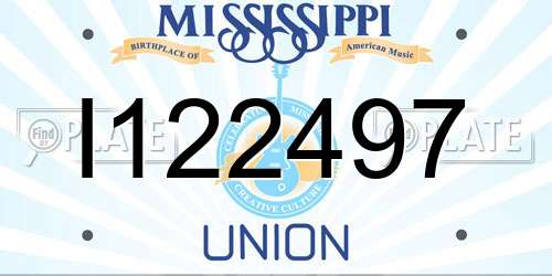 I122497 Mississippi License Plate