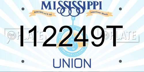 I12249T Mississippi License Plate