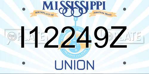 I12249Z Mississippi License Plate