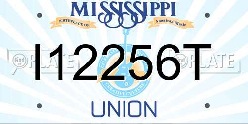 I12256T Mississippi License Plate