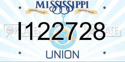 I122728 Mississippi License Plate