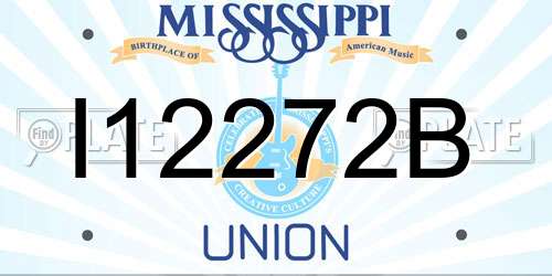 I12272B Mississippi License Plate