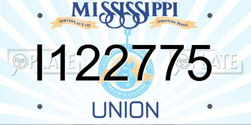 I122775 Mississippi License Plate