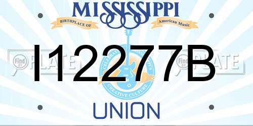 I12277B Mississippi License Plate