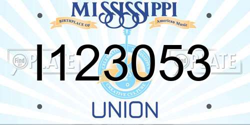 I123053 Mississippi License Plate