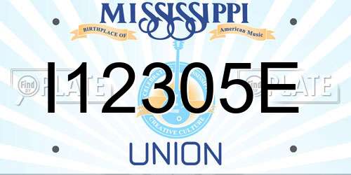 I12305E Mississippi License Plate