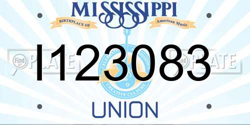 I123083 Mississippi License Plate