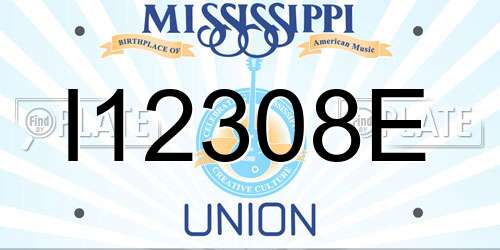 I12308E Mississippi License Plate