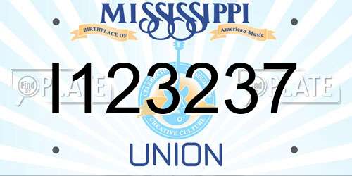 I123237 Mississippi License Plate