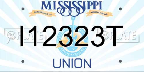 I12323T Mississippi License Plate