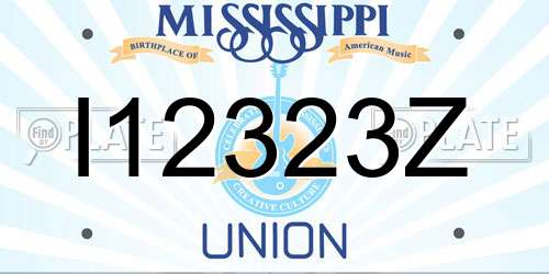 I12323Z Mississippi License Plate
