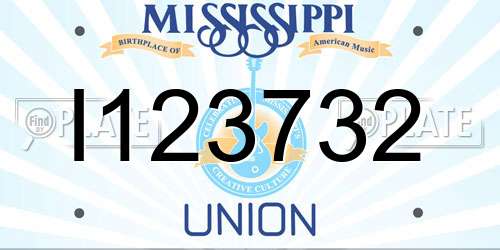 I123732 Mississippi License Plate