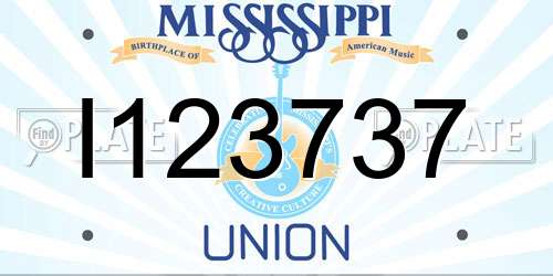 I123737 Mississippi License Plate