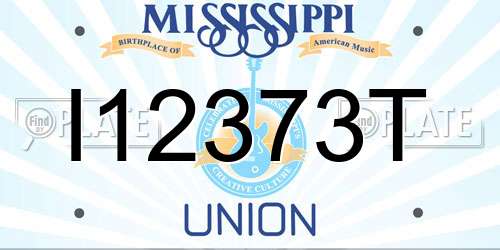 I12373T Mississippi License Plate