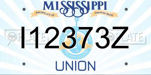 I12373Z Mississippi License Plate